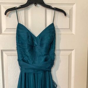 Teal Bridesmaid Floor Length Dress